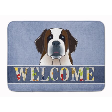 Carolines Treasures Saint Bernard Welcome Machine Washable Memory Foam Mat BB1432RUG